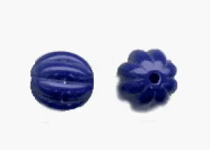 10mm Melon Bead, Royal Blue, Sold by Dozen