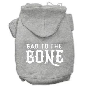 Bad To The Bone Dog Pet Hoodies Grey Size Sm (10)