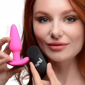 Bang! 21X Vibrating Silicone Butt Plug with Remote Control - Pink Pleasure