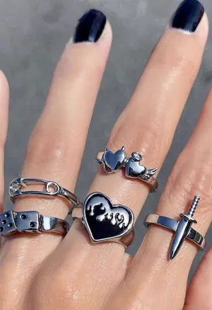 BerryBetty - 5Pcs Y2k Heart Ring