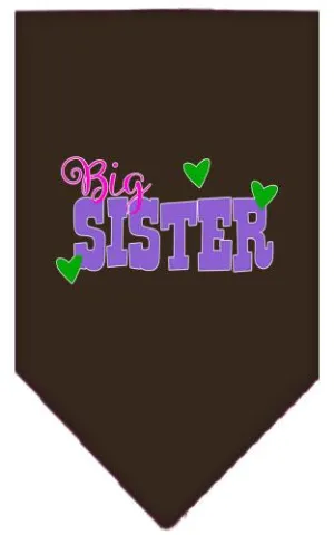 Big Sister Screen Print Bandana Cocoa Small