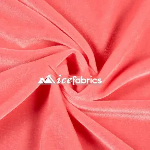 Coral Stretch Velvet Upholstery Fabric By The Roll (20 yards) Wholesale Fabric