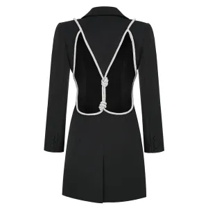 Crystal Rop Backless Blazer Dress