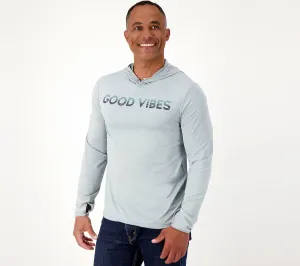 Good Vibes Thin Hoodie- Grey- Life Is Good