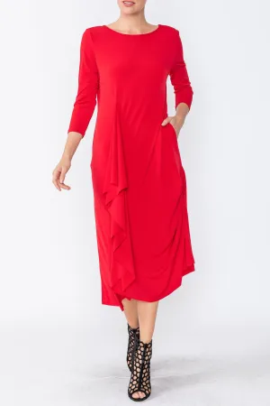 Red Drapery Maxi Dress