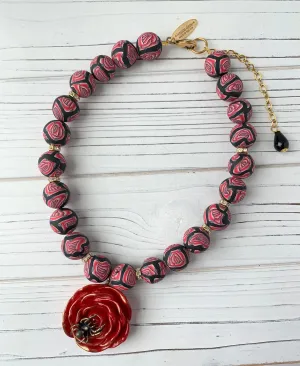 Roses Are Red Statement Necklace