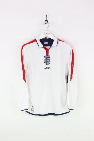 Umbro England L/S Football Shirt White Small